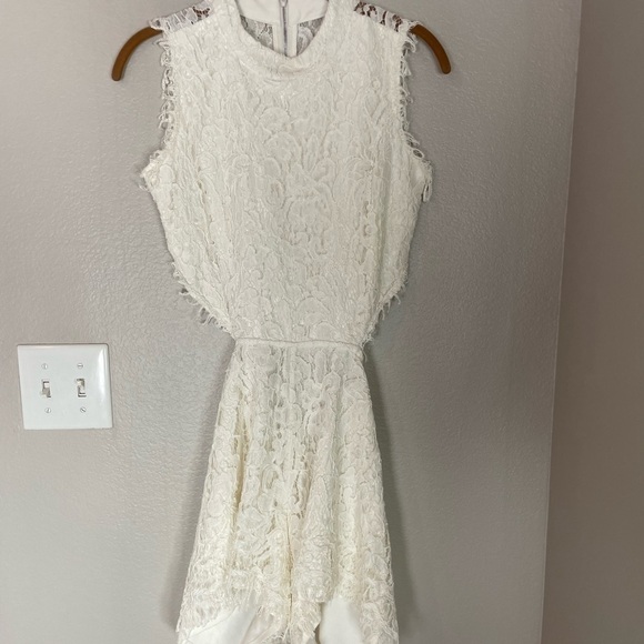 Alexis White Lace Open Back Romper Small - Picture 3 of 10